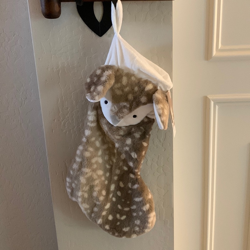 Reindeer plush stocking